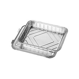 STARPAK Bandeja de comida desechable de aluminio con tapa 930 ml plata
