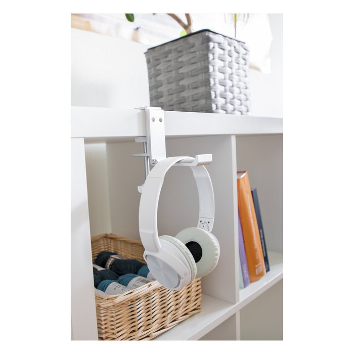 DeLOCK Soporte para Auriculares Ajustable para Mesa, Aluminio Plata, 83x123x30 mm, Cualquier Marca