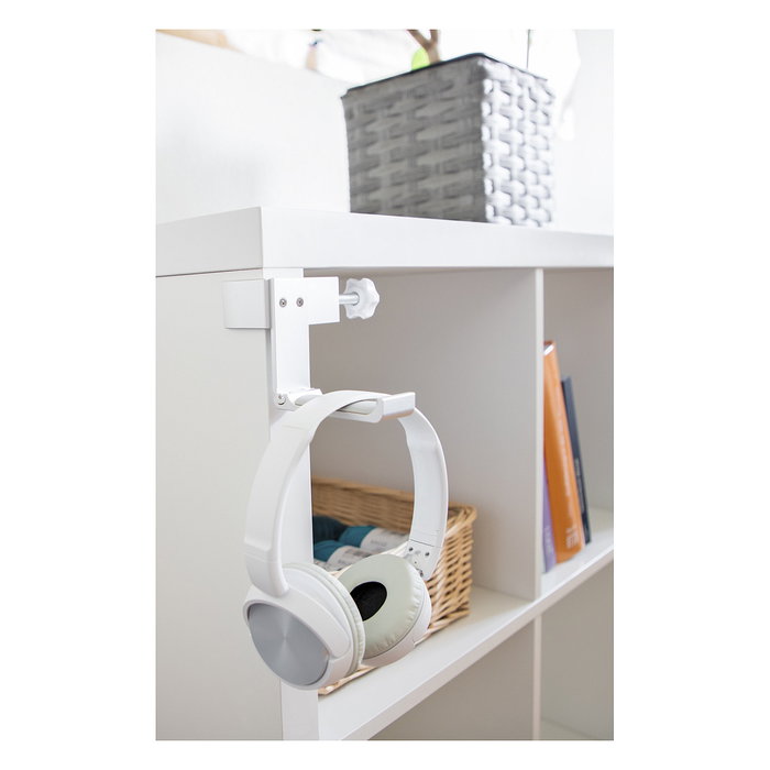 DeLOCK Soporte para auriculares ajustable para escritorio en aluminio plata DeLOCK Soporte para auriculares ajustable para escritorio en aluminio plata