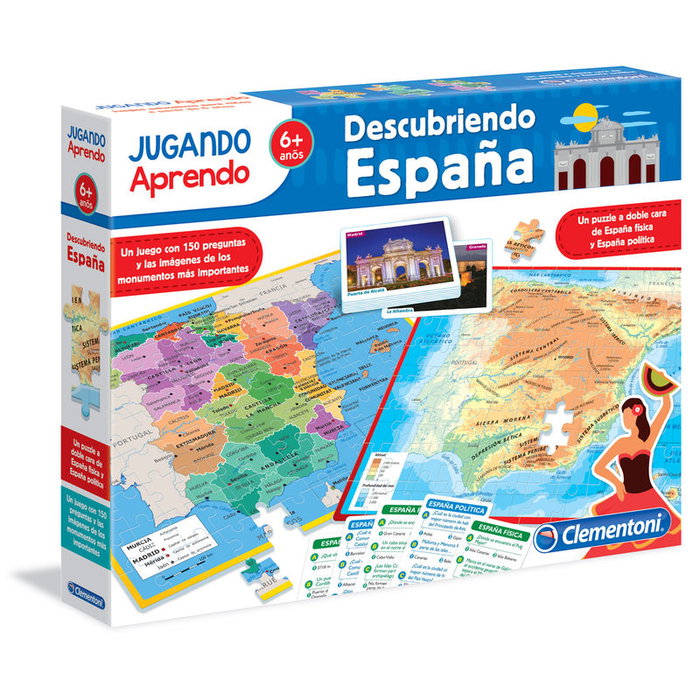 CLEMENTONI Mapa Geo descubre España Juego Puzzle 2 en 1
