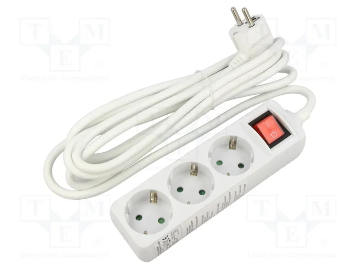GOOBAY Prolongador de alimentación H05VV-F 3G1,5mm2 3m Blanco GOOBAY Prolongador de alimentación H05VV-F 3G1,5mm2 3m Blanco