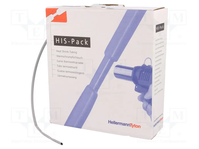 HELLERMANNTYTON Tubo termoretráctil 2:1 3,2mm 10m gris HELLERMANNTYTON Tubo termoretráctil 2:1 3,2mm 10m gris