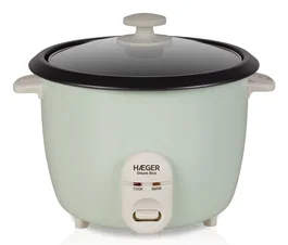 Haier RC-18L.002A Arrocera eléctrica, 1.8 litros, 700 W, con tapa de vidrio y función mantener caliente, color verde