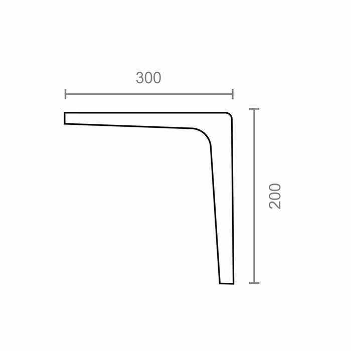 Micel Escuadra de aluminio PLM07 negra 300 x 200 mm