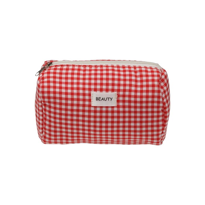 Neceser de Viaje Versa Vichy Rojo Poliéster 8 x 11 x 18 cm