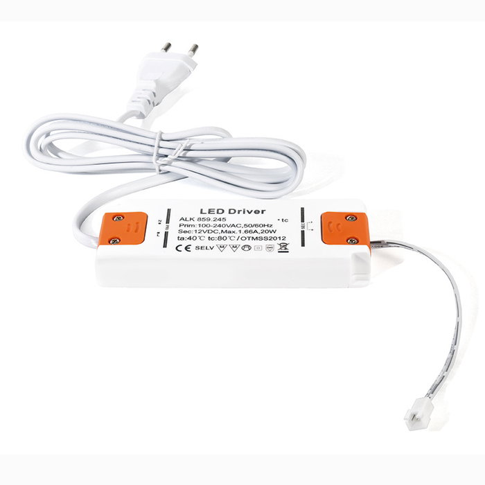 HERRAJES ALK Transformador 20W Leds 12V DC 128X50X15 IP20 Clase 2 HERRAJES ALK Transformador 20W Leds 12V DC 128X50X15 IP20 Clase 2
