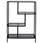 Home Deco Factory Estantería Lounge Edison 80x30x113 cm con Estructura de Hierro y Baldas de Vidrio para Exhibir y Almacenar