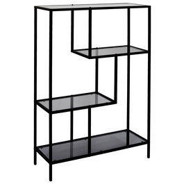 Home Deco Factory Estantería Lounge Edison 80x30x113 cm con Estructura de Hierro y Baldas de Vidrio para Exhibir y Almacenar