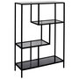 Home Deco Factory Estantería Lounge Edison 80x30x113 cm con Estructura de Hierro y Baldas de Vidrio para Exhibir y Almacenar