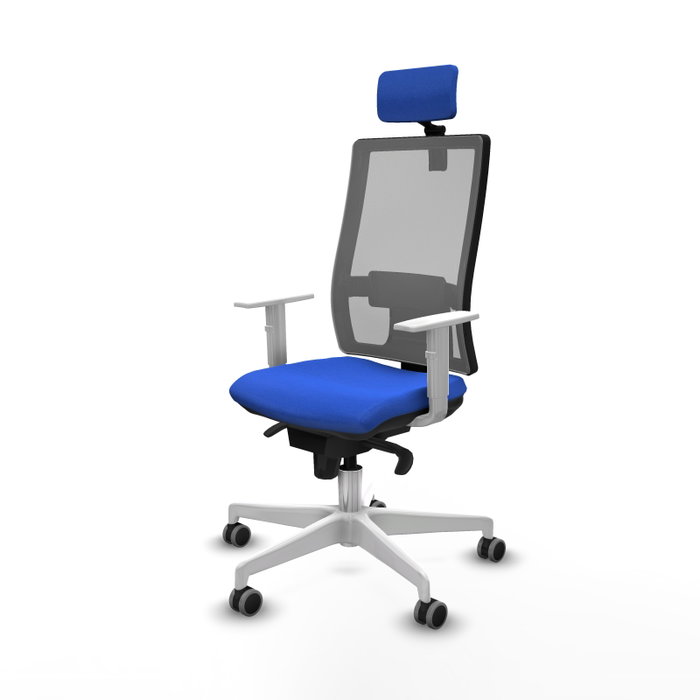 PIQUERAS Y CRESPO Silla de oficina Horna con mecanismo Sincro, Azul y Gris
