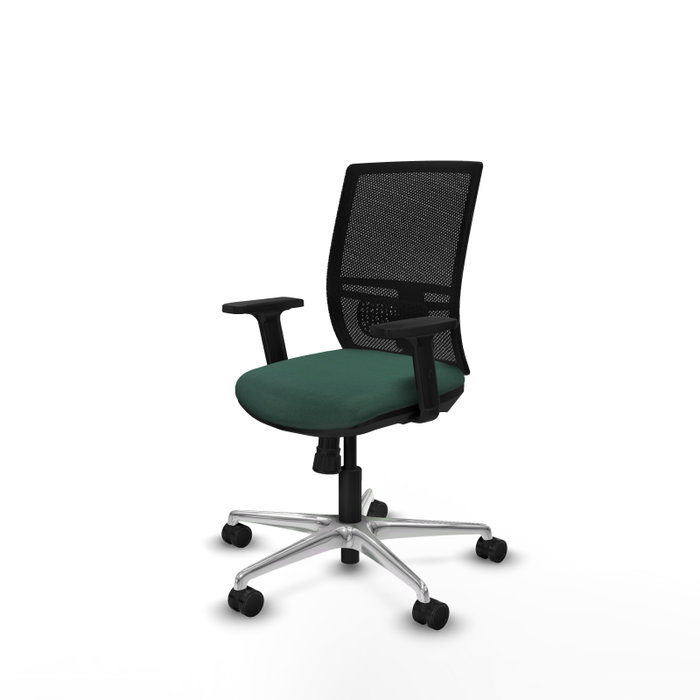 PIQUERAS Y CRESPO Silla de oficina Yunquera con mecanismo Sincro, Verde botella y Negro