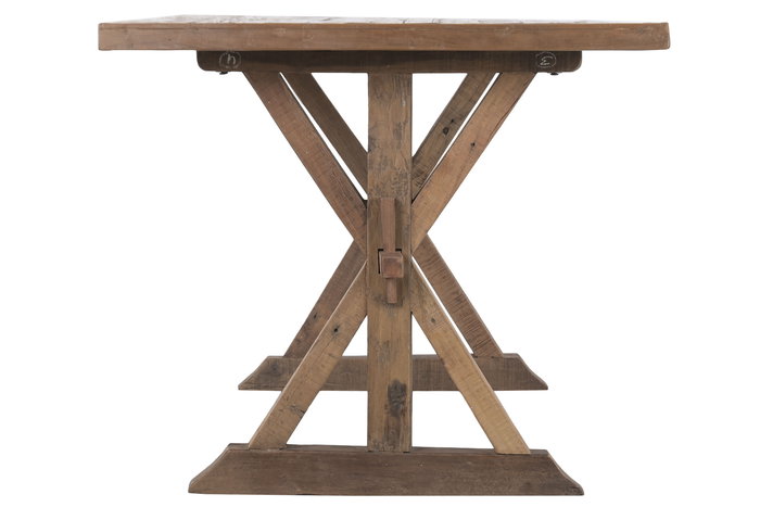 DKD Home Decor 2c24 Mesa Comedor Indio Natural 180x90x78 cm Madera Reciclada