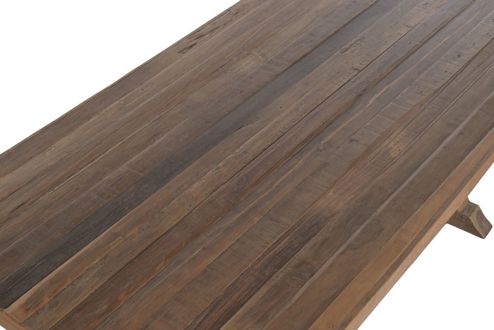 DKD Home Decor 2c24 Mesa Comedor Indio Natural 180x90x78 cm Madera Reciclada
