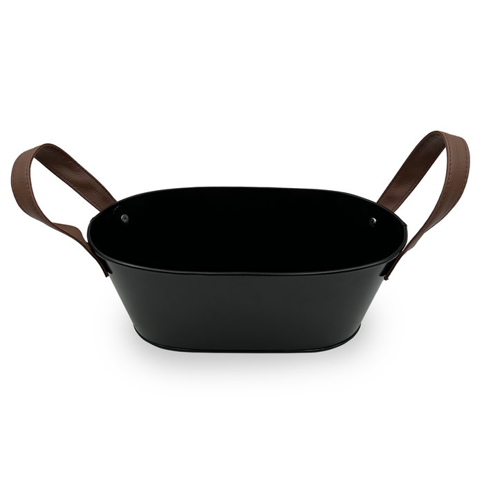 Inde Cubo Metal Rectangular con Asa de Piel Black 26 cm My Bar (12 Unidades)