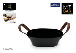Inde Cubo Metal Rectangular con Asa de Piel Black 26 cm My Bar (12 Unidades)