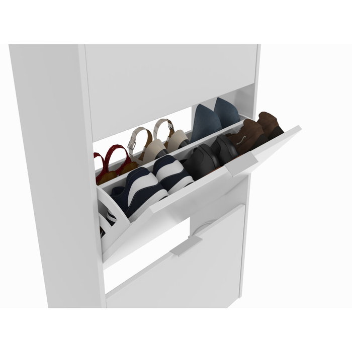 Forés/Arkit Zapatero de 3 puertas abatibles Blanco brillo Forés/Arkit Zapatero de 3 puertas abatibles Blanco brillo