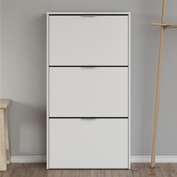 Forés/Arkit Zapatero de 3 puertas abatibles Blanco brillo Forés/Arkit Zapatero de 3 puertas abatibles Blanco brillo