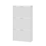 Forés/Arkit Zapatero Mueble 3 Puertas Abatibles Blanco Brillo Melamina 60x22x113cm