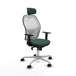 PIQUERAS Y CRESPO Silla de oficina Jorquera verde botella y blanca