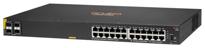 HP Enterprise HPE Aruba Networking CX 6100 24G Class4 PoE 4SFP+ 370W Switch