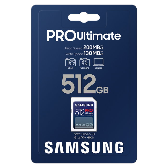 Samsung MB-SY512S Tarjeta de Memoria microSDXC 512GB Clase 10 U3 V30 Velocidad de Lectura 200MB/s Escritura 130MB/s
