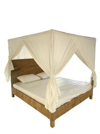 DKD Home Decor Cama Banana 1c25 188 x 198 x 209 cm Fibra de banana y Teca