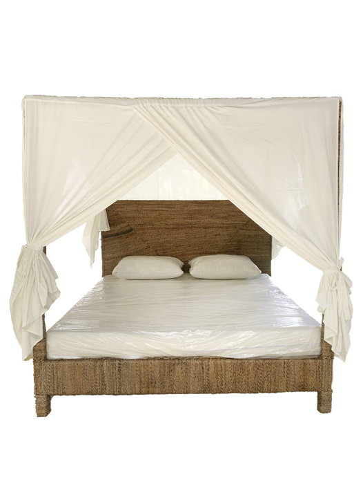 DKD Home Decor Cama Banana 1c25 188 x 198 x 209 cm Fibra de banana y Teca