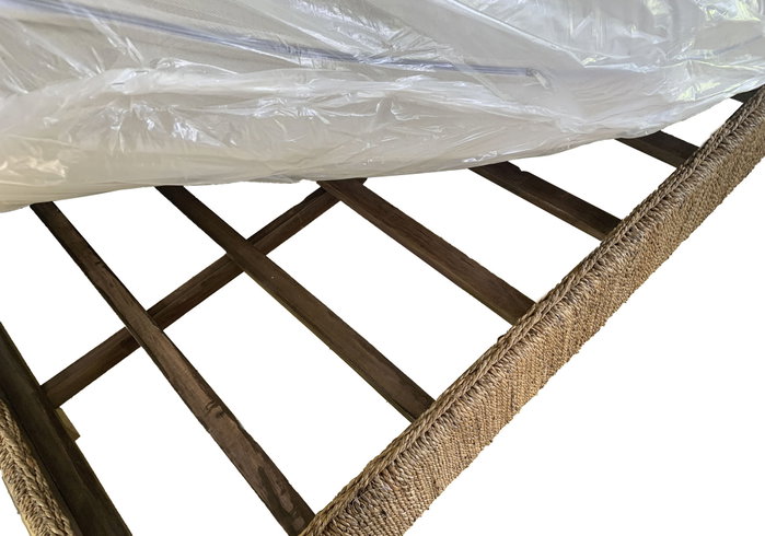 DKD Home Decor Cama Banana 1c25 188 x 198 x 209 cm Fibra de banana y Teca