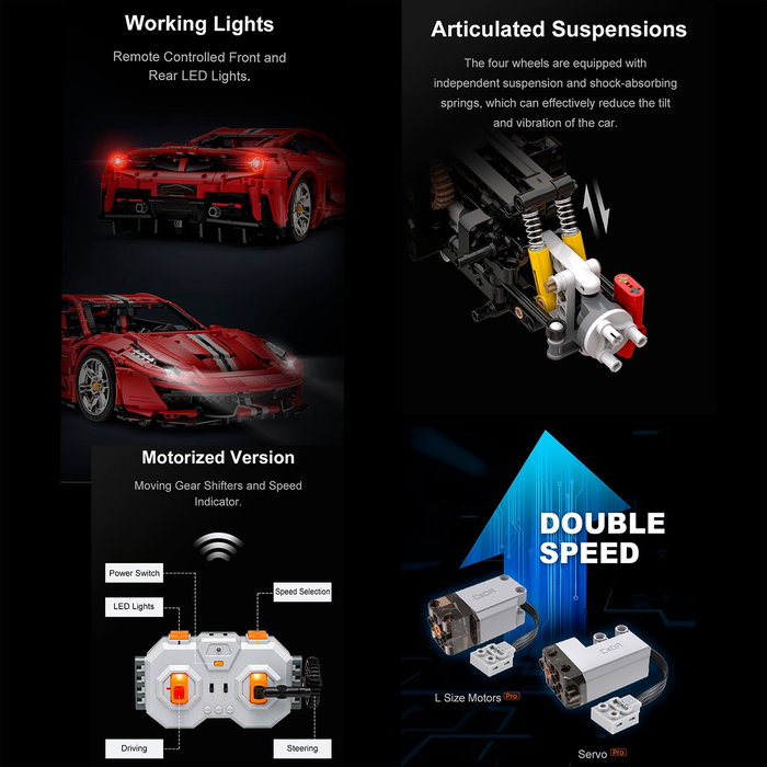 DEQUBE Cada Master Italian Super Car 3236 Pzas Bloques de Construccion para Adultos y Niños +8 Años