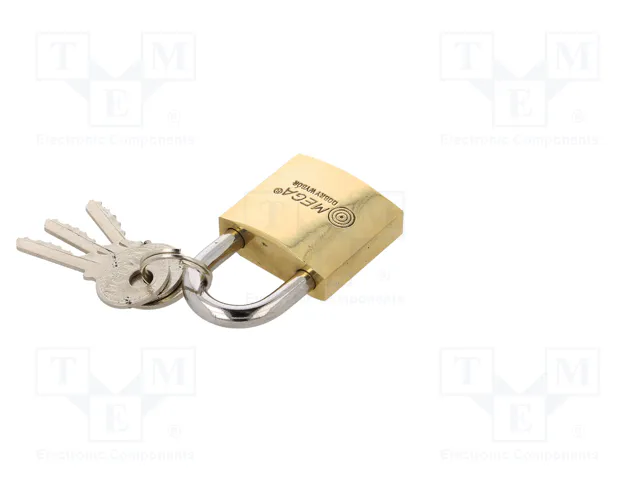 MEGA Candado de arco de latón de 32mm con 3 llaves