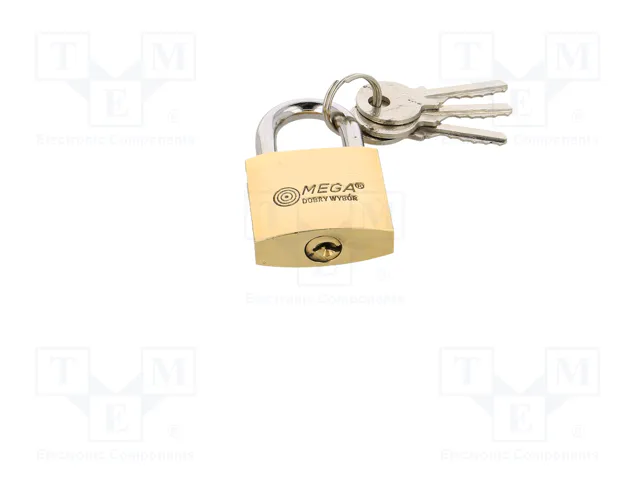 MEGA Candado de arco de latón de 32mm con 3 llaves