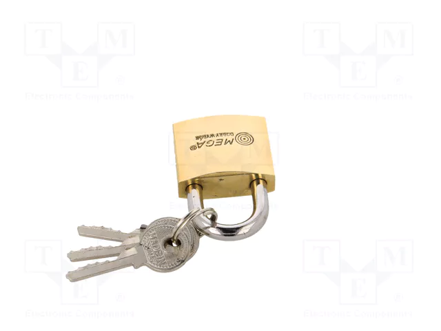 MEGA Candado de arco de latón de 32mm con 3 llaves