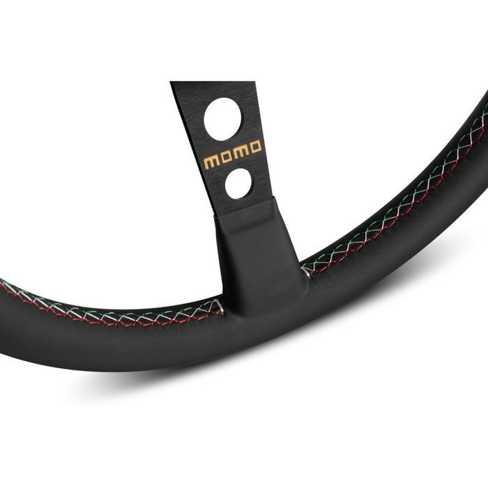 MOMO Volante Mod. 07 Black Aniversario 60 350 mm MOMV07ANNIVBK35R Piel Negra Universal
