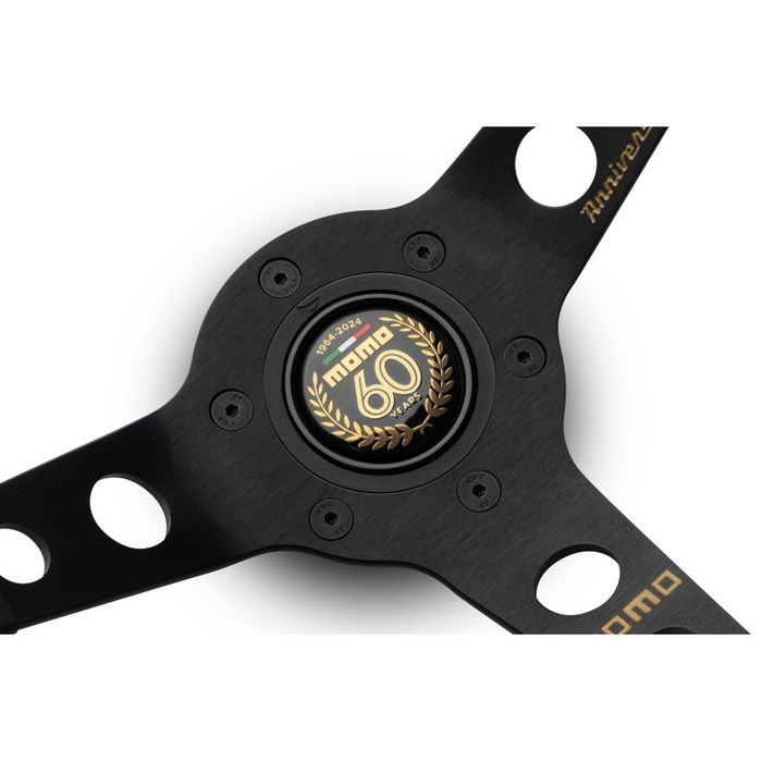 MOMO Volante Mod. 07 Black Aniversario 60 350 mm MOMV07ANNIVBK35R Piel Negra Universal