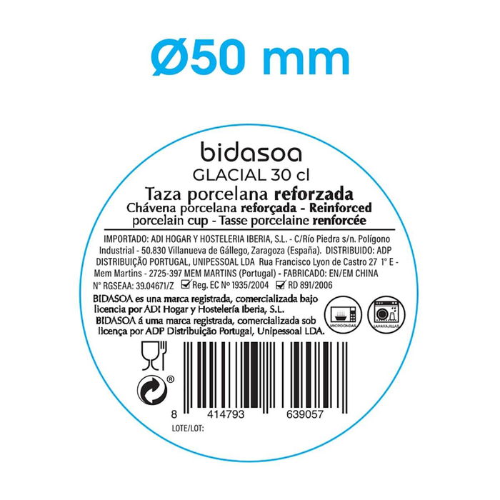 Taza Consomé Porcelana Glacial Bidasoa 30 cL