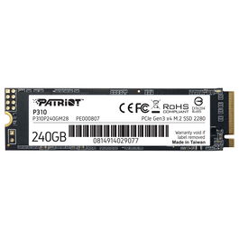 Patriot SSD M.2 P310 240 GB PCIe 3.0 x4 NVMe 1.3 2280 Velocidad Lectura 1700 MB/s