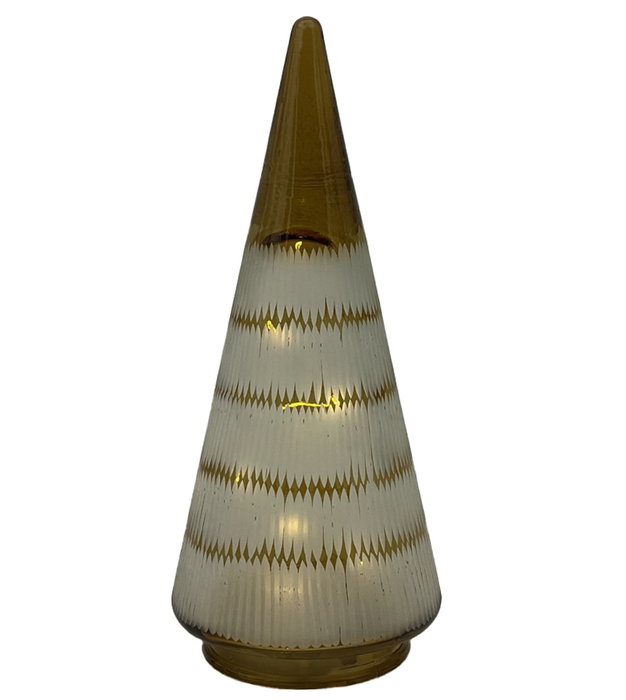 DKD Home Decor Decoración Luminosa de Cristal LED Árbol Dorado