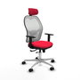 PIQUERAS Y CRESPO Silla de oficina Jorquera con mecanismo Sincro/Traslack Rojo y Blanco