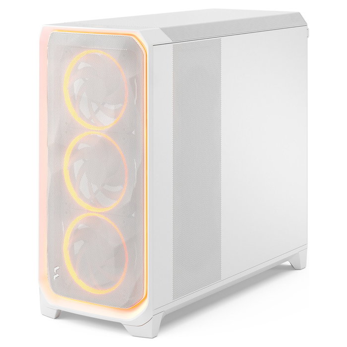 Fractal Design Meshify 3 XL Ambience Pro RGB White TG Light Tint - Caja de PC Blanca con Panel de Vidrio Templado e Iluminación