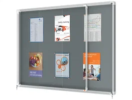 Nobo Vitrina de Anuncios Premium Plus Puerta Corredera Fieltro Gris 18xA4