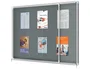Nobo Vitrina de anuncios Premium Plus con puertas correderas y fieltro gris 18xA4