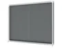Nobo Vitrina de anuncios Premium Plus con puertas correderas y fieltro gris 18xA4