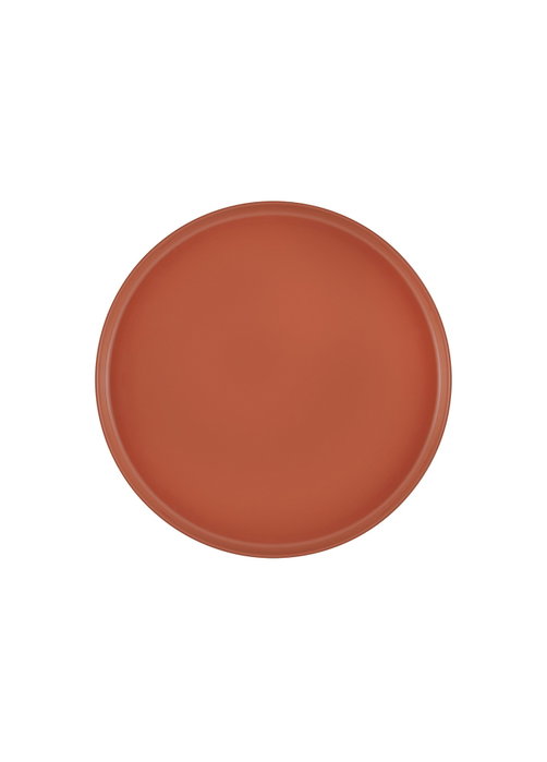 Hermia CTT0025 Plato para Servir Tartas, Porcelana, Terracota, 21 x 21 x 1 cm