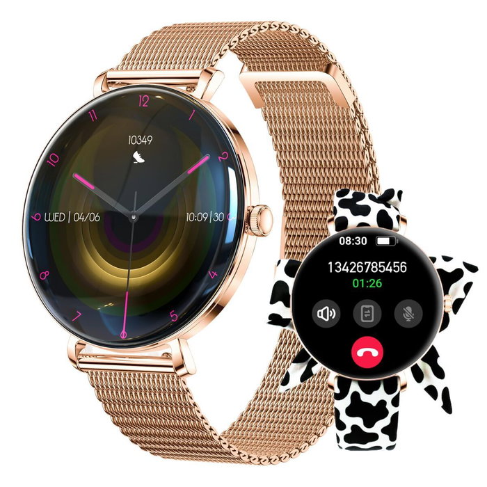Forever Smartwatch Lucca SB-370 Oro Rosa con Correa Moteada