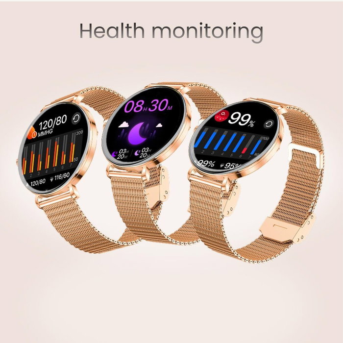 Forever Smartwatch Lucca SB-370 Oro Rosa con Correa Moteada