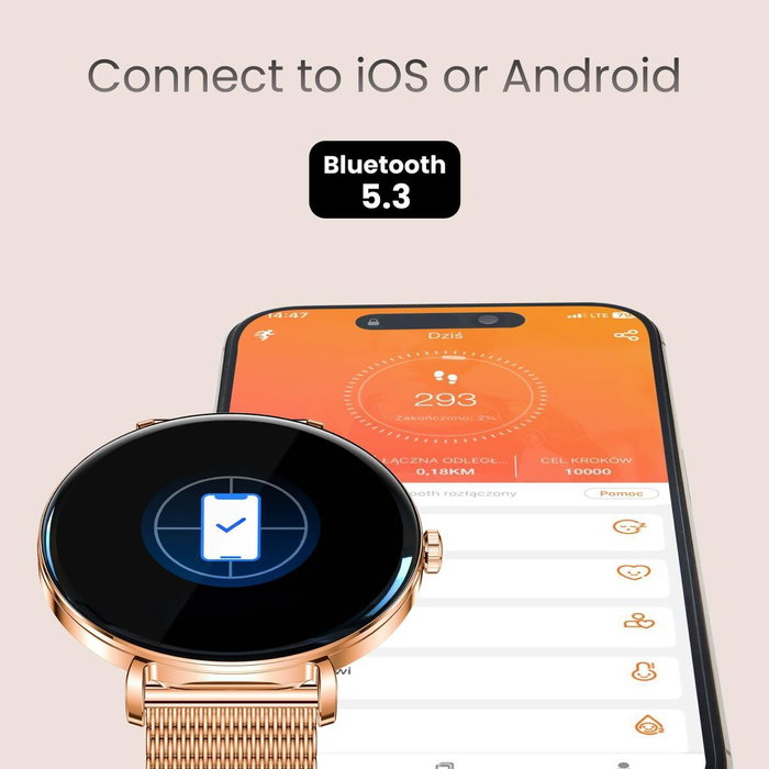 Forever Smartwatch Lucca SB-370 Oro Rosa con Correa Moteada