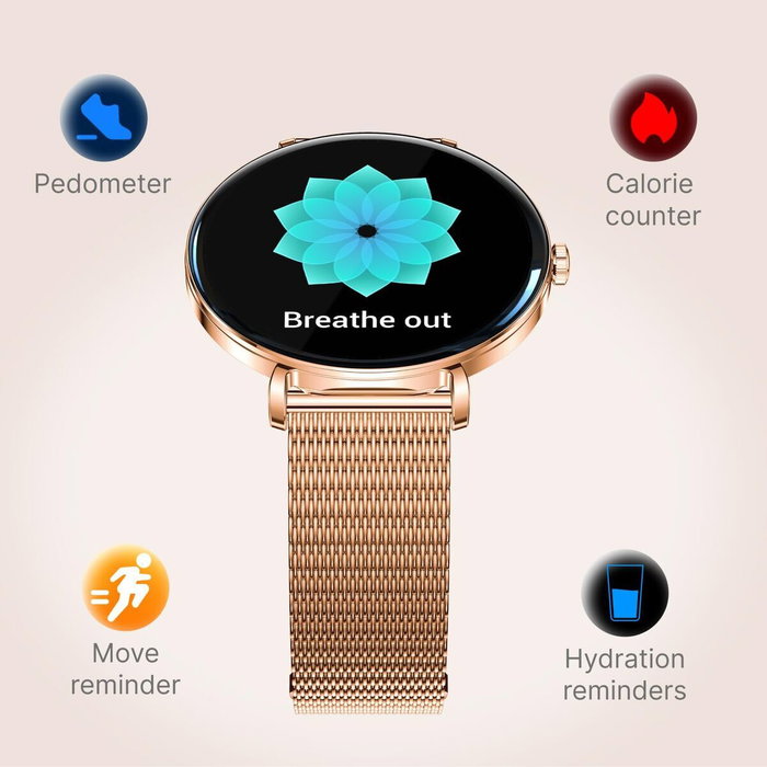 Forever Smartwatch Lucca SB-370 Oro Rosa con Correa Moteada
