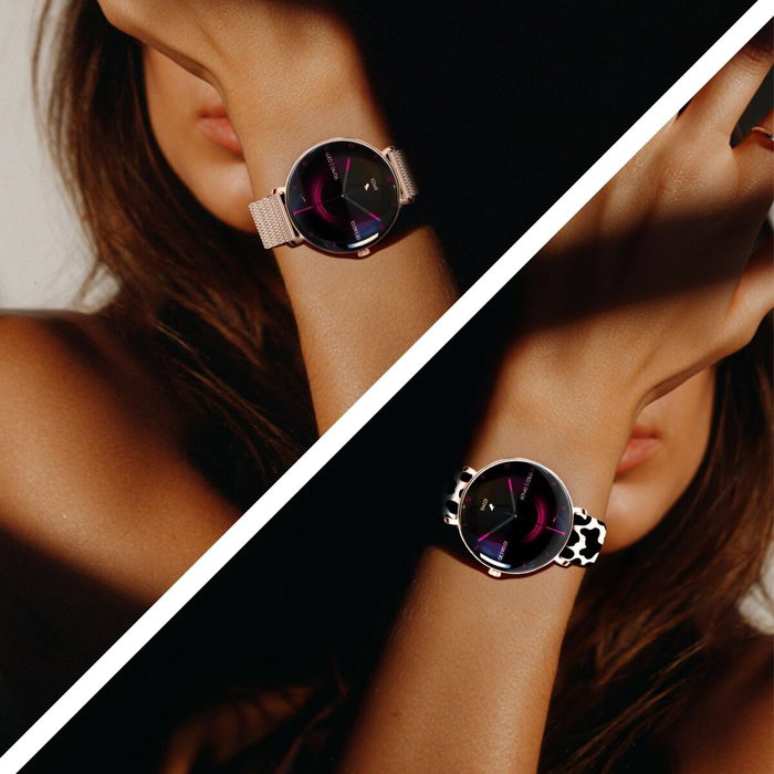 Forever Smartwatch Lucca SB-370 Oro Rosa con Correa Moteada