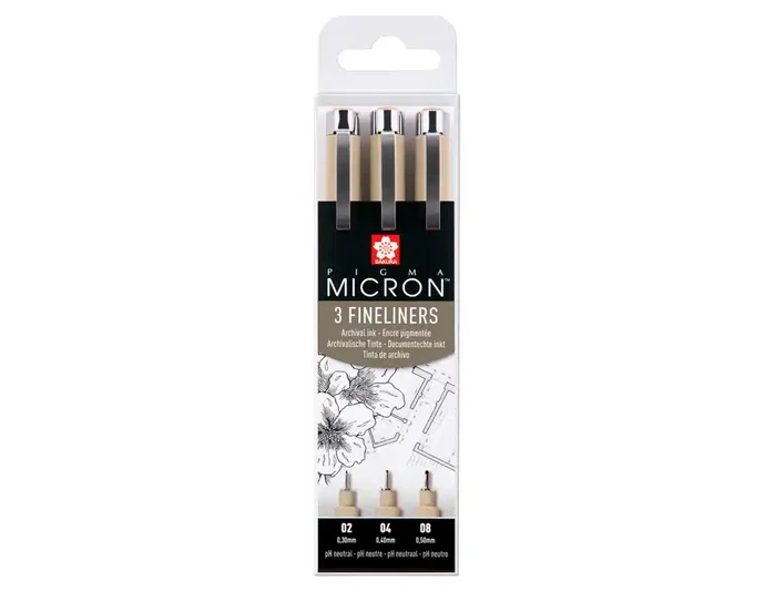 Sakura Pigma Micron Estuche de 3 Rotuladores Negros 0.2, 0.4, 0.8 mm Sakura Pigma Micron Estuche de 3 Rotuladores Negros 0.2, 0.4, 0.8 mm