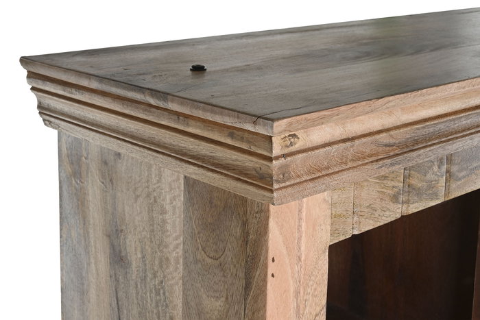 DKD Home Decor Estantería Tradicional de 8 Puertas y 22 Estantes, Mango y Metal, Color Natural, 38 x 221 x 248 cm (L x A x An)